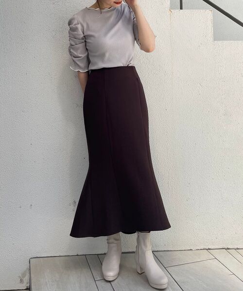 MAJESTIC LEGON（マジェスティックレゴン）の「レースアップレディトップス（Tシャツ/カットソー・レディース・アイボリー/グレイッシュベージュ/グレー/ブラック・SMALL/MEDIUM）」の5枚目の写真