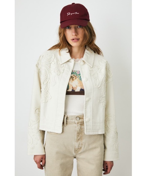 MOUSSY(マウジー)の「CORD EMBROIDERY ジャケット(その他アウター・レディース・アイボリー/ブラック・FREE)」の12枚目の写真