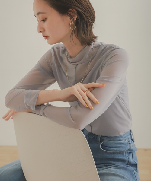 SENSE OF PLACE by URBAN RESEARCH（センスオブプレイスバイアーバンリサーチ）の「シアータートルアンサンブル（Tシャツ/カットソー・レディース・オフホワイト/ラベンダー・ONE）」の2枚目の写真