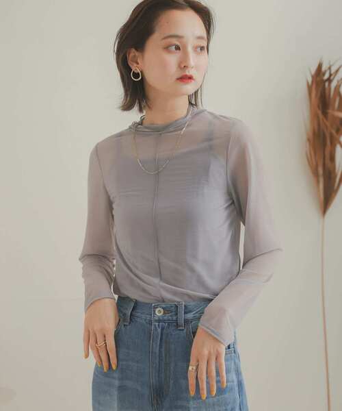 SENSE OF PLACE by URBAN RESEARCH（センスオブプレイスバイアーバンリサーチ）の「シアータートルアンサンブル（Tシャツ/カットソー・レディース・オフホワイト/ラベンダー・ONE）」の9枚目の写真