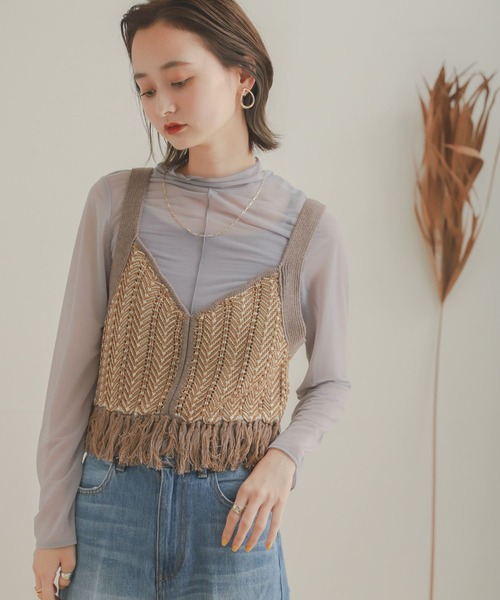 SENSE OF PLACE by URBAN RESEARCH（センスオブプレイスバイアーバンリサーチ）の「シアータートルアンサンブル（Tシャツ/カットソー・レディース・オフホワイト/ラベンダー・ONE）」の12枚目の写真