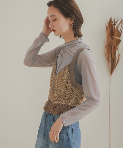 SENSE OF PLACE by URBAN RESEARCH（センスオブプレイスバイアーバンリサーチ）の「シアータートルアンサンブル（Tシャツ/カットソー・レディース・オフホワイト/ラベンダー・ONE）」の13枚目の写真