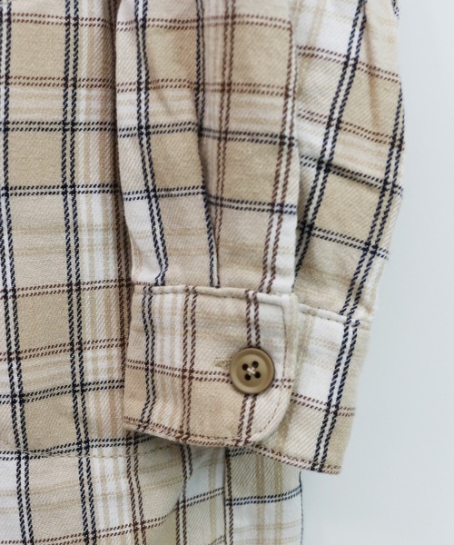 RUGGEDWORKS(ラゲッドワークス)の「《親子お揃い》 前開きノーカラーチェックワンピース(シャツワンピース・キッズ・ネイビー/ベージュ・SMALL/MEDIUM/LARGE/X-LARGE/X-SMALL)」の12枚目の写真