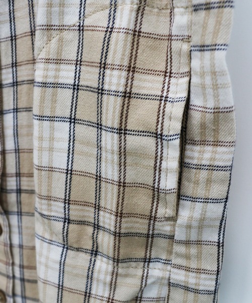 RUGGEDWORKS(ラゲッドワークス)の「《親子お揃い》 前開きノーカラーチェックワンピース(シャツワンピース・キッズ・ネイビー/ベージュ・SMALL/MEDIUM/LARGE/X-LARGE/X-SMALL)」の13枚目の写真