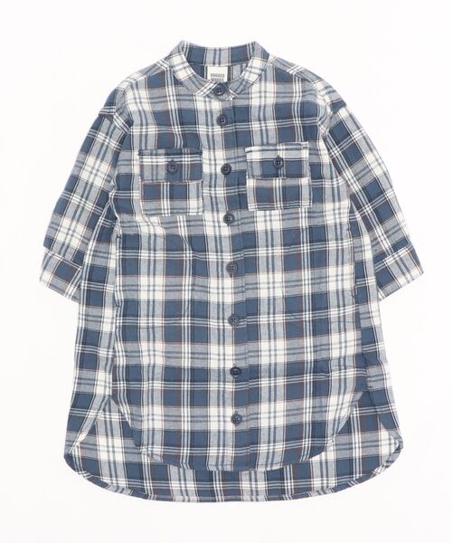 RUGGEDWORKS(ラゲッドワークス)の「《親子お揃い》 前開きノーカラーチェックワンピース(シャツワンピース・キッズ・ネイビー/ベージュ・SMALL/MEDIUM/LARGE/X-LARGE/X-SMALL)」の19枚目の写真