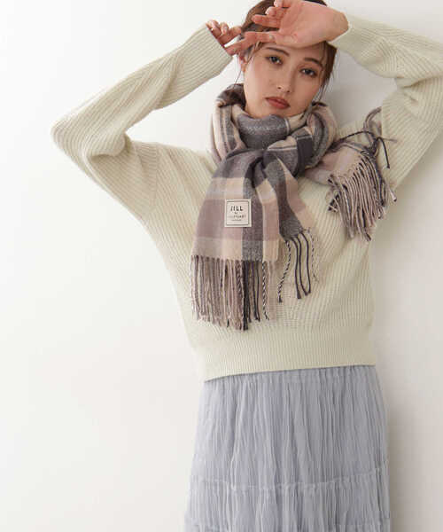 JILL by JILL STUART（ジルバイジルスチュアート）の「チェックストール（ストール/ショール・レディース・ホワイト/ベージュ/レッド系その他/スモークピンク/ブラック系その他5/グレー系その他3・FREE）」の17枚目の写真