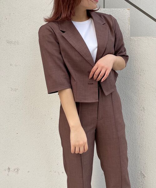 MAJESTIC LEGON(マジェスティックレゴン)の「Ladyハーフスリーブジャケット(シャツ/ブラウス・レディース・ブラウン/ブラック系その他/ブラウン系その他2・MEDIUM)」の4枚目の写真