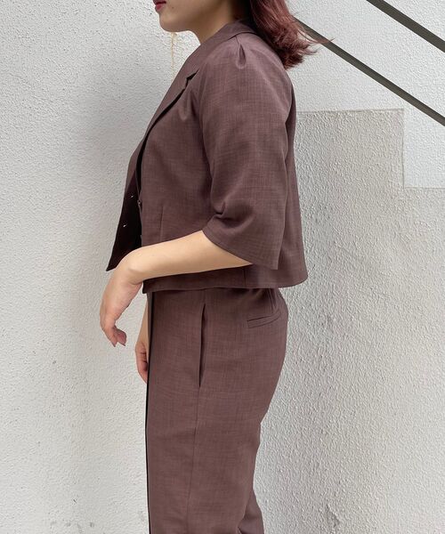 MAJESTIC LEGON(マジェスティックレゴン)の「Ladyハーフスリーブジャケット(シャツ/ブラウス・レディース・ブラウン/ブラック系その他/ブラウン系その他2・MEDIUM)」の14枚目の写真