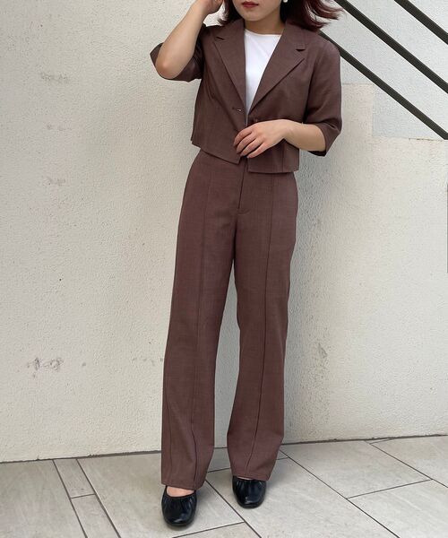 MAJESTIC LEGON(マジェスティックレゴン)の「Ladyハーフスリーブジャケット(シャツ/ブラウス・レディース・ブラウン/ブラック系その他/ブラウン系その他2・MEDIUM)」の8枚目の写真