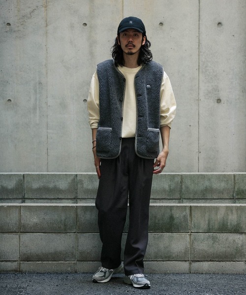 Ocean Pacific（オーシャンパシフィック）の「『別注』Ocean Pacific×Sonny Label　ボアベスト（その他アウター・メンズ・チャコールグレー/ベージュ・MEDIUM/LARGE）」の3枚目の写真