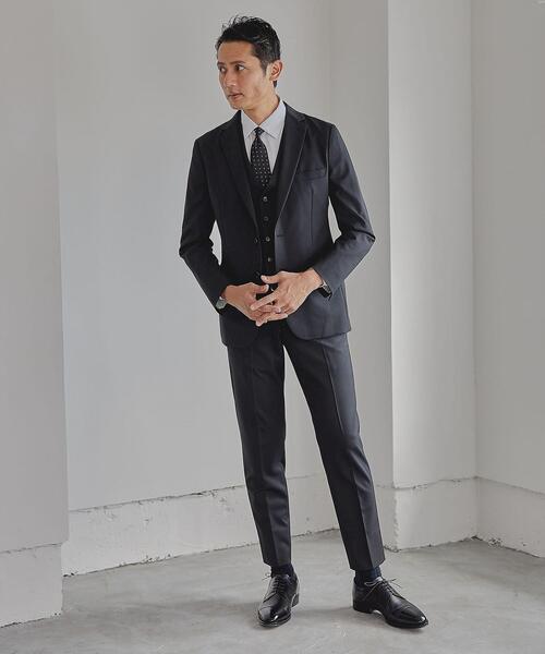 WORK TRIP OUTFITS GREEN LABEL RELAXING(ワークトリップアウトフィッツグリーンレーベル リラクシング)の「WTO TWPU サージ無地 スリム スーツジャケット -ウォッシャブル・防シワ・ストレッチ- **(スーツジャケット・メンズ・ダークグレー/ネイビー/ブラック・S/44/L/48/XL/50/XS/42/XXS/40/M/46)」の7枚目の写真