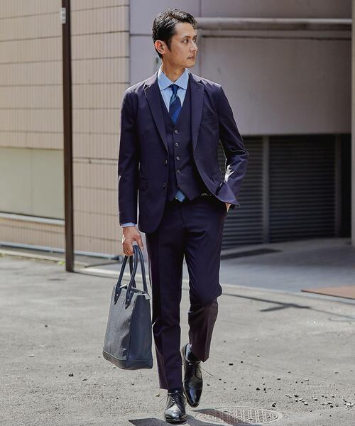 WORK TRIP OUTFITS GREEN LABEL RELAXING(ワークトリップアウトフィッツグリーンレーベル リラクシング)の「WTO TWPU サージ無地 スリム スーツジャケット -ウォッシャブル・防シワ・ストレッチ- **(スーツジャケット・メンズ・ダークグレー/ネイビー/ブラック・S/44/L/48/XL/50/XS/42/XXS/40/M/46)」の13枚目の写真