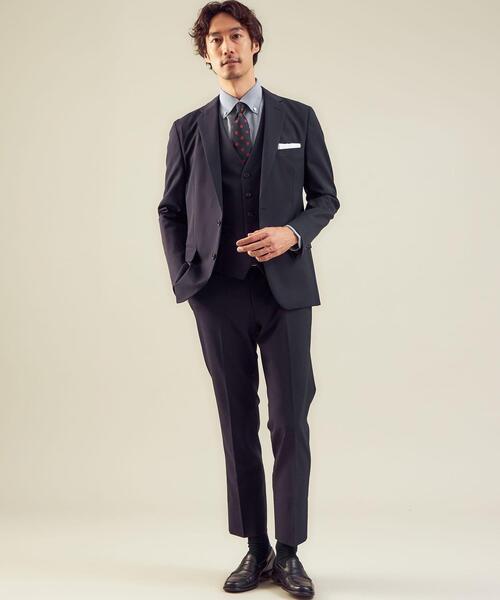 WORK TRIP OUTFITS GREEN LABEL RELAXING(ワークトリップアウトフィッツグリーンレーベル リラクシング)の「WTO TWPU サージ無地 スリム スーツジャケット -ウォッシャブル・防シワ・ストレッチ- **(スーツジャケット・メンズ・ダークグレー/ネイビー/ブラック・S/44/L/48/XL/50/XS/42/XXS/40/M/46)」の17枚目の写真