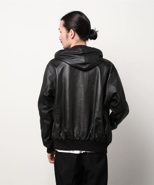 インターナショナルギャラリービームス レザーパーカー ブラック Lサイズ y2k International Gallery BEAMS（インターナショナルギャラリービームス