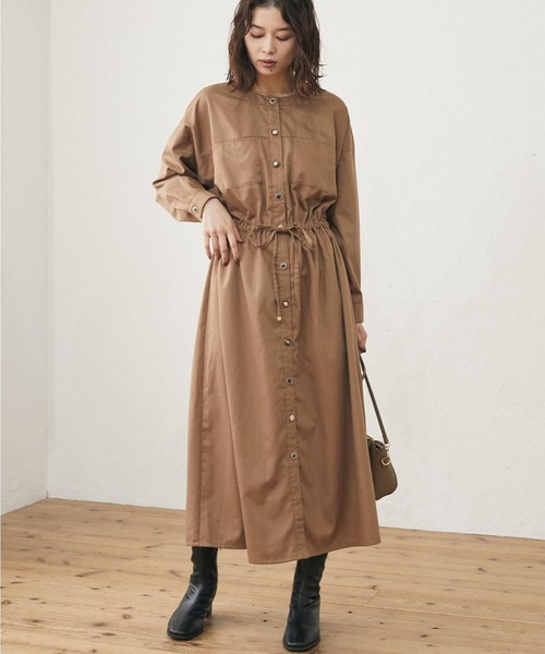 Green Parks(グリーンパークス)の「・ELENCARE DUE イロイロボタンワンピース*(ワンピース・レディース・ブラック/ネイビー/ブラウン/ピンク・FREE)」の1枚目の写真