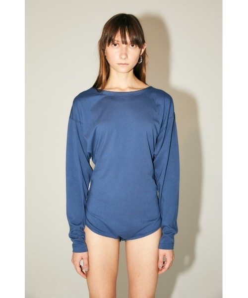 M_(エムアンダーバー)の「【M_】BODYSUITS(Tシャツ/カットソー・レディース・アイボリー/ブルー/ブラウン・FREE)」の1枚目の写真