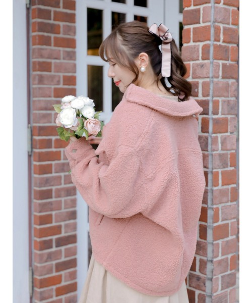 Areeam（アリーム）の「甘く溶け込むボアジャケット（その他アウター・レディース・ベージュ/ピンク・FREE）」の7枚目の写真