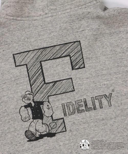 FIDELITY(フィデリティ)の「POPEYE HOODIE / ポパイフーディー / パーカー(パーカー・メンズ・キナリ/グレー/ネイビー・MEDIUM/LARGE)」の5枚目の写真