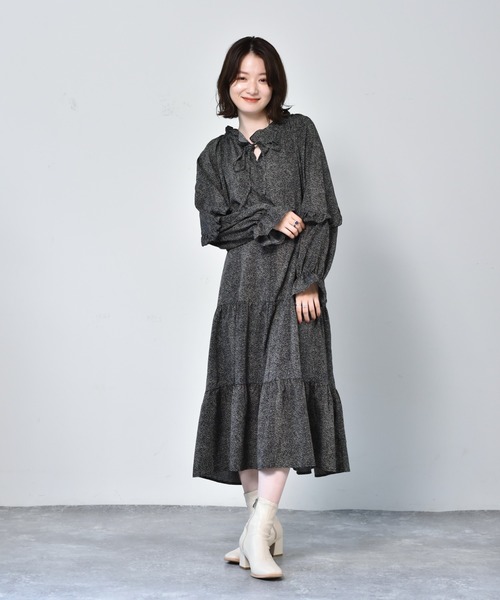 RETRO GIRL（レトロガール）の「2WAYフリル柄ワンピース（ワンピース・レディース・ブラック系その他/グリーン系その他/レッド系その他・FREE）」の9枚目の写真