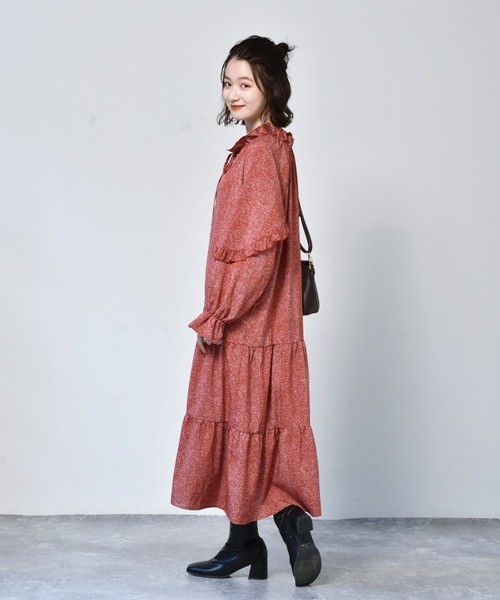 RETRO GIRL（レトロガール）の「2WAYフリル柄ワンピース（ワンピース・レディース・ブラック系その他/グリーン系その他/レッド系その他・FREE）」の13枚目の写真
