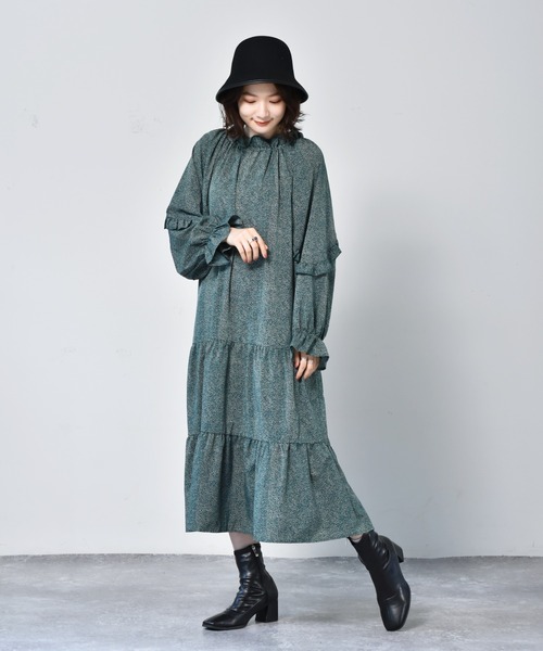 RETRO GIRL（レトロガール）の「2WAYフリル柄ワンピース（ワンピース・レディース・ブラック系その他/グリーン系その他/レッド系その他・FREE）」の11枚目の写真
