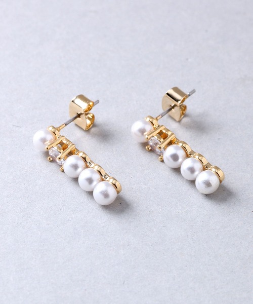 Manon's Selection(マノンズセレクション)の「パールストーンコンビネーションピアス(ピアス(両耳用)・レディース・ゴールド/シルバー・ONE SIZE)」の5枚目の写真