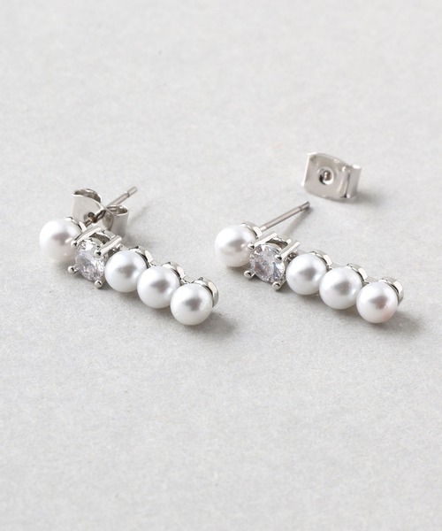 Manon's Selection(マノンズセレクション)の「パールストーンコンビネーションピアス(ピアス(両耳用)・レディース・ゴールド/シルバー・ONE SIZE)」の6枚目の写真