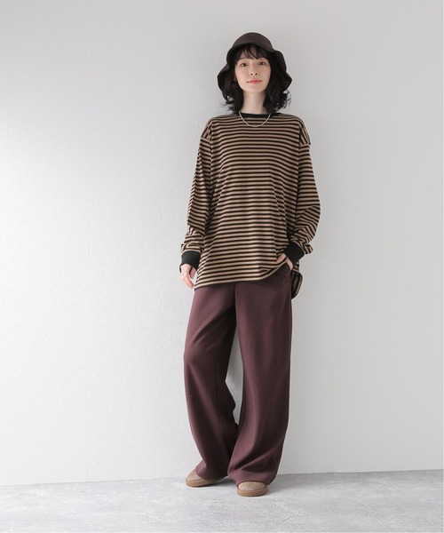 JOURNAL STANDARD relume(ジャーナルスタンダード レリューム)の「クウボウボーダーロングスリーブTEE(Tシャツ/カットソー・レディース・ブラック/ホワイト/ベージュ・FREE)」の6枚目の写真