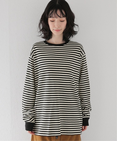 JOURNAL STANDARD relume(ジャーナルスタンダード レリューム)の「クウボウボーダーロングスリーブTEE(Tシャツ/カットソー・レディース・ブラック/ホワイト/ベージュ・FREE)」の12枚目の写真