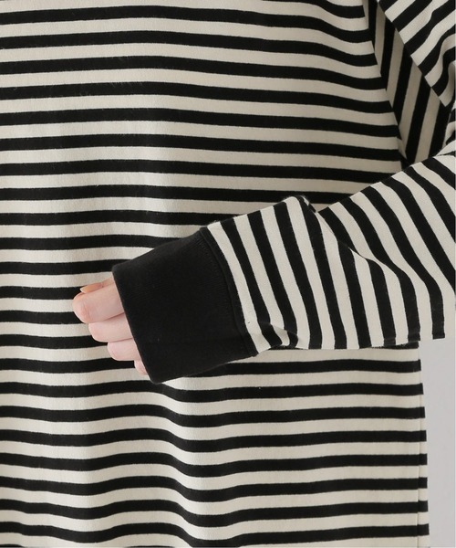 JOURNAL STANDARD relume(ジャーナルスタンダード レリューム)の「クウボウボーダーロングスリーブTEE(Tシャツ/カットソー・レディース・ブラック/ホワイト/ベージュ・FREE)」の7枚目の写真