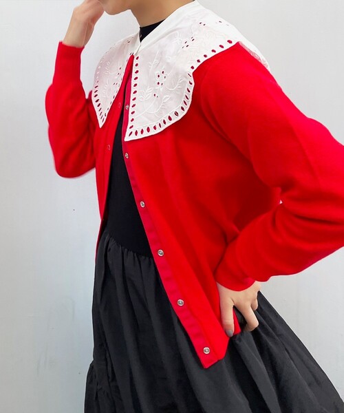 AG by aquagirl（エージーバイアクアガール）の「◆リングドットボタンニットカーディガン【WEB限定サイズ】（カーディガン/ボレロ・レディース・ホワイト系/ブラック/レッド系1/ブルー・36/38/40）」の18枚目の写真