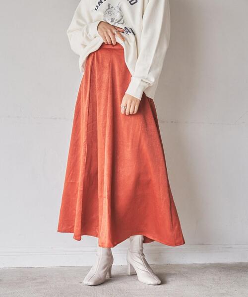 coen（コーエン）の「起毛サテンスカート（スカート・レディース・ブラウン/ブラック/オリーブ・LARGE/MEDIUM）」の3枚目の写真