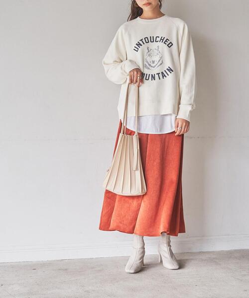 coen（コーエン）の「起毛サテンスカート（スカート・レディース・ブラウン/ブラック/オリーブ・LARGE/MEDIUM）」の11枚目の写真