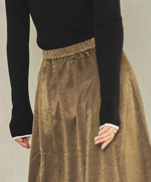 coen（コーエン）の「起毛サテンスカート（スカート・レディース・ブラウン/ブラック/オリーブ・LARGE/MEDIUM）」の7枚目の写真