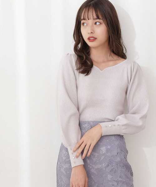 PROPORTION BODY DRESSING(プロポーションボディドレッシング)の「ハートカットアンジェリーナ / 1211270109(ニット/セーター・レディース・ホワイト/ブルー/グレー・SMALL/MEDIUM)」の5枚目の写真