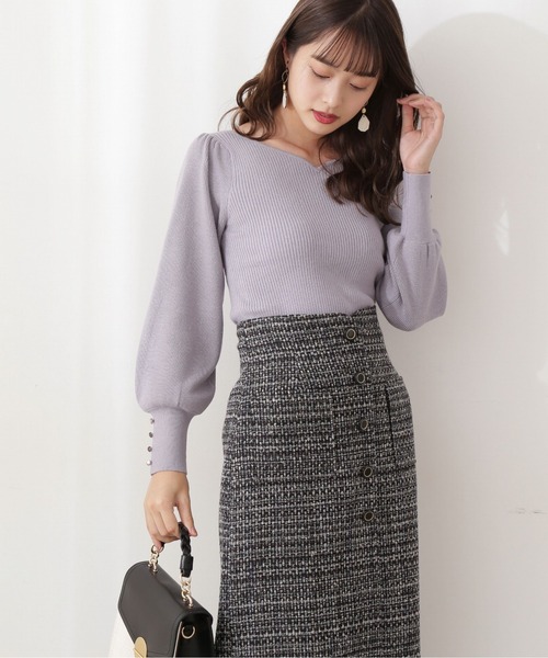 PROPORTION BODY DRESSING(プロポーションボディドレッシング)の「ハートカットアンジェリーナ / 1211270109(ニット/セーター・レディース・ホワイト/ブルー/グレー・SMALL/MEDIUM)」の3枚目の写真