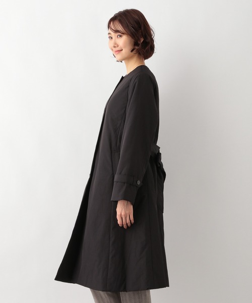 GLOBAL WORK(グローバルワーク)の「中わたノーカラーAラインコート【MATINEE LINE】/239455(ノーカラーコート・レディース・ブラック/ベージュ・MEDIUM/LARGE)」の9枚目の写真