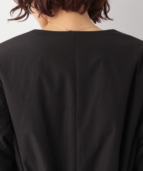 GLOBAL WORK(グローバルワーク)の「中わたノーカラーAラインコート【MATINEE LINE】/239455(ノーカラーコート・レディース・ブラック/ベージュ・MEDIUM/LARGE)」の12枚目の写真