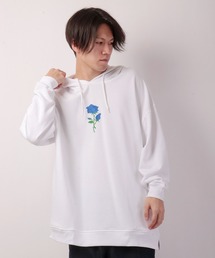 胸バラ刺繍ビッグサイズパーカー