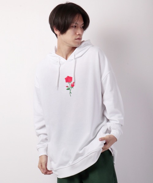 k.u.i(ケーユーアイ)の「胸バラ刺繍ビッグサイズパーカー(パーカー・メンズ・ホワイト×レッド/ホワイト×ブルー・M/L)」の19枚目の写真