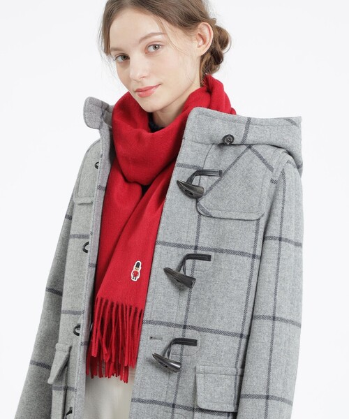 MACKINTOSH PHILOSOPHY（ﾏｯｷﾝﾄｯｼｭ ﾌｨﾛｿﾌｨｰ）の「【店舗限定】バッキンガムベア　カシミヤマフラー（マフラー・レディース・ベージュ/ホワイト系その他/ダークネイビー/レッド系その他2・FREE）」の4枚目の写真