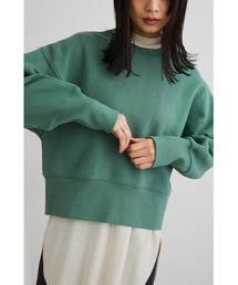 ロングリブ裏起毛スウェットトップ