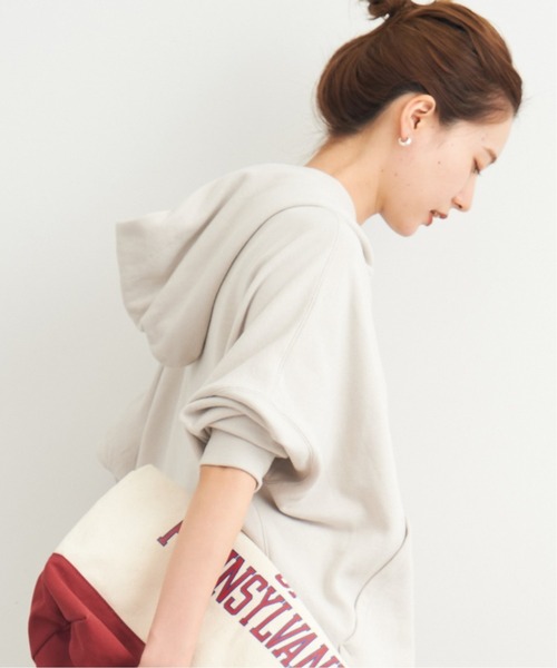 FRAMeWORK（フレームワーク）の「スウェットフードポンチョ◆（パーカー・レディース・チャコールグレー/ベージュ/キャメル・FREE）」の7枚目の写真