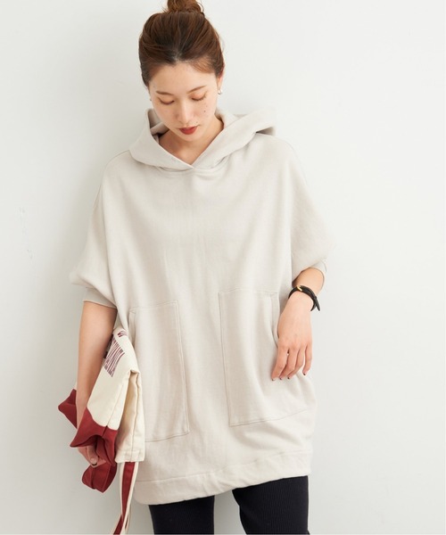 FRAMeWORK（フレームワーク）の「スウェットフードポンチョ◆（パーカー・レディース・チャコールグレー/ベージュ/キャメル・FREE）」の8枚目の写真