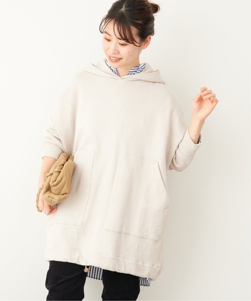 FRAMeWORK（フレームワーク）の「スウェットフードポンチョ◆（パーカー・レディース・チャコールグレー/ベージュ/キャメル・FREE）」の6枚目の写真