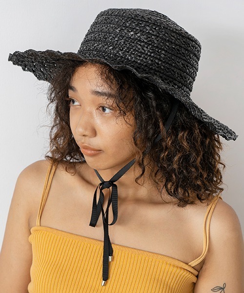 Casselini(キャセリーニ)の「Casselini(キャセリーニ)透かしなみなみハット(ハット・レディース・ブラック/ナチュラル・FREE)」の7枚目の写真