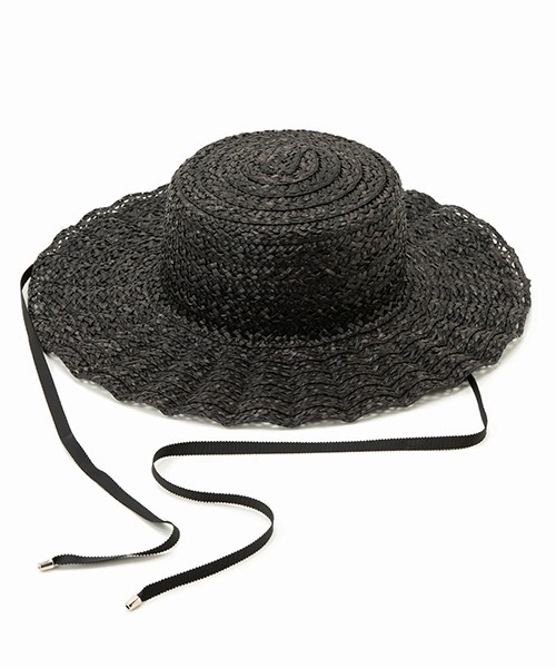 Casselini(キャセリーニ)の「Casselini(キャセリーニ)透かしなみなみハット(ハット・レディース・ブラック/ナチュラル・FREE)」の5枚目の写真