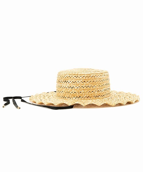 Casselini(キャセリーニ)の「Casselini(キャセリーニ)透かしなみなみハット(ハット・レディース・ブラック/ナチュラル・FREE)」の6枚目の写真