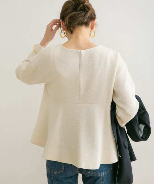 URBAN RESEARCH(アーバンリサーチ)の「ツイードフレアプルオーバー(Tシャツ/カットソー・レディース・ブラック/ネイビー/ホワイト系その他・FREE)」の2枚目の写真