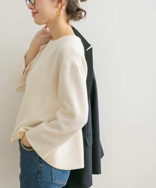 URBAN RESEARCH(アーバンリサーチ)の「ツイードフレアプルオーバー(Tシャツ/カットソー・レディース・ブラック/ネイビー/ホワイト系その他・FREE)」の7枚目の写真